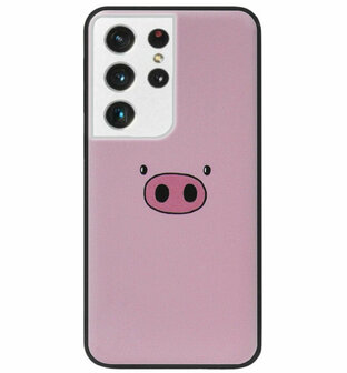 ADEL Siliconen Back Cover Softcase Hoesje voor Samsung Galaxy S21 Ultra - Biggetje