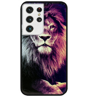 ADEL Siliconen Back Cover Softcase Hoesje voor Samsung Galaxy S21 Ultra - Leeuw