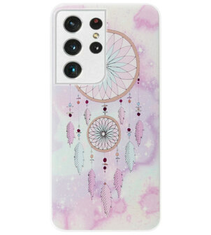 ADEL Siliconen Back Cover Softcase Hoesje voor Samsung Galaxy S21 Ultra - Dromenvanger Kleur