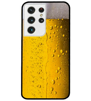 ADEL Siliconen Back Cover Softcase Hoesje voor Samsung Galaxy S21 Ultra - Pils Bier