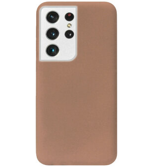 ADEL Siliconen Back Cover Softcase Hoesje voor Samsung Galaxy S21 Ultra - Bruin