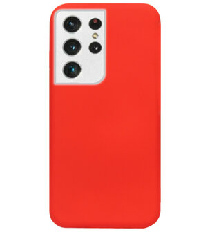 ADEL Siliconen Back Cover Softcase Hoesje voor Samsung Galaxy S21 Ultra - Rood