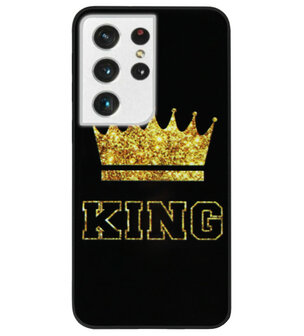 ADEL Siliconen Back Cover Softcase Hoesje voor Samsung Galaxy S21 Ultra - King Koning