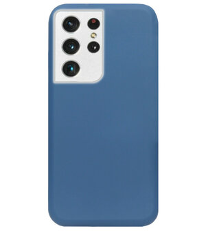 ADEL Premium Siliconen Back Cover Softcase Hoesje voor Samsung Galaxy S21 Ultra - Blauw