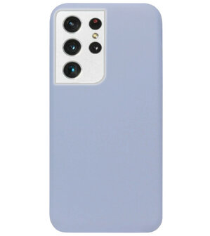 ADEL Premium Siliconen Back Cover Softcase Hoesje voor Samsung Galaxy S21 Ultra - Lavendel Grijs