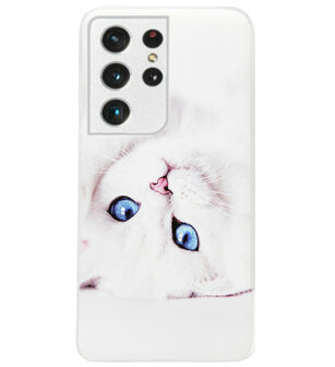 ADEL Siliconen Back Cover Softcase Hoesje voor Samsung Galaxy S21 Ultra - Katten
