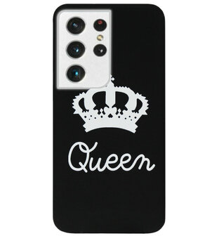 ADEL Siliconen Back Cover Softcase Hoesje voor Samsung Galaxy S21 Ultra - Queen