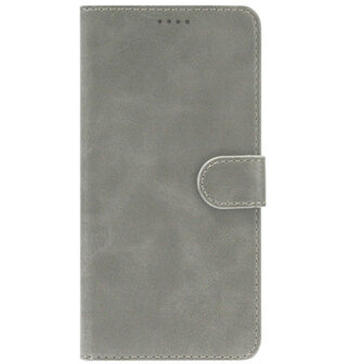 LC.IMEEKE Kunstleren Book Case Portemonnee Pasjes Hoesje voor Samsung Galaxy S20 FE - Grijs