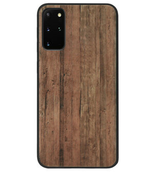 ADEL Siliconen Back Cover Softcase Hoesje voor Samsung Galaxy S20 FE - Hout Design Bruin