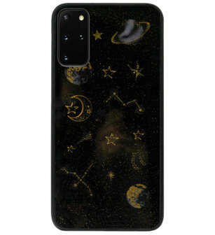 ADEL Siliconen Back Cover Softcase Hoesje voor Samsung Galaxy S20 FE - Ruimte Heelal Bling Glitter