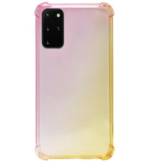 ADEL Siliconen Back Cover Softcase Hoesje voor Samsung Galaxy S20 FE - Kleurovergang Roze Geel
