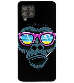 ADEL Siliconen Back Cover Softcase Hoesje voor Samsung Galaxy A42 - Gorilla Apen