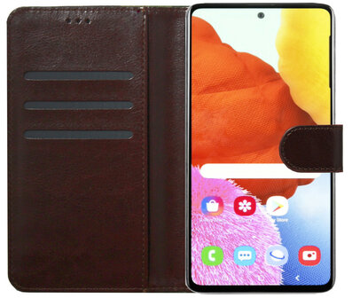 ADEL Kunstleren Book Case Pasjes Portemonnee Hoesje voor Samsung Galaxy A42 - Camouflage Bruin