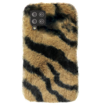 ADEL Siliconen Back Cover Softcase Hoesje voor Samsung Galaxy A42 - Luipaard Fluffy Bruin