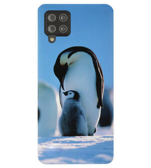 ADEL Siliconen Back Cover Softcase Hoesje voor Samsung Galaxy A42 - Pinguin Blauw