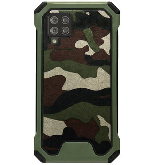 ADEL Kunststof Bumper Case Hoesje voor Samsung Galaxy A42 - Camouflage Groen