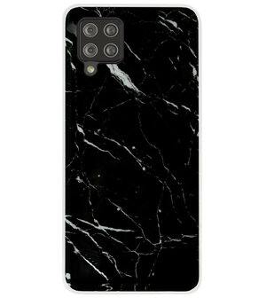 ADEL Siliconen Back Cover Softcase Hoesje voor Samsung Galaxy A42 - Marmer Zwart