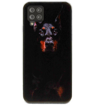 ADEL Siliconen Back Cover Softcase Hoesje voor Samsung Galaxy A42 - Dobermann Pinscher Hond