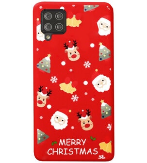 ADEL Siliconen Back Cover Softcase Hoesje voor Samsung Galaxy A42 - Kerstmis Rood