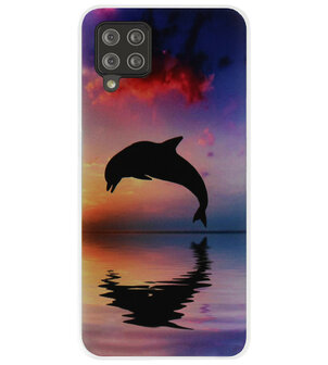 ADEL Kunststof Back Cover Hardcase Hoesje voor Samsung Galaxy A42 - Dolfijn