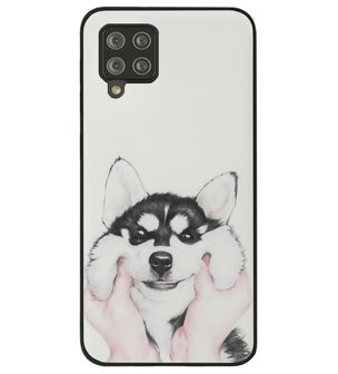 ADEL Siliconen Back Cover Softcase Hoesje voor Samsung Galaxy A42 - Husky Hond