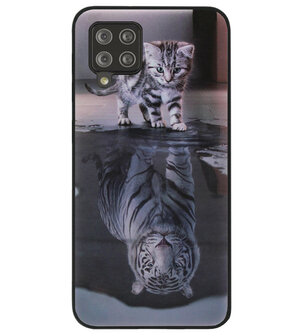 ADEL Siliconen Back Cover Softcase Hoesje voor Samsung Galaxy A42 - Poezen Schaduw Tijger