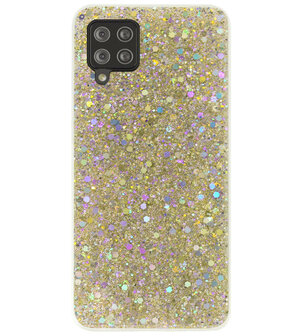 ADEL Premium Siliconen Back Cover Softcase Hoesje voor Samsung Galaxy A42 - Bling Bling Glitter Goud