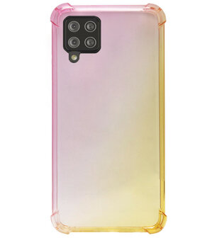 ADEL Siliconen Back Cover Softcase Hoesje voor Samsung Galaxy A42 - Kleurovergang Roze Geel
