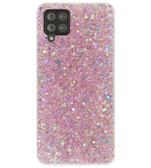 ADEL Premium Siliconen Back Cover Softcase Hoesje voor Samsung Galaxy A42 - Bling Bling Roze
