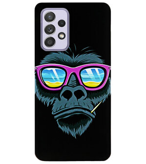 ADEL Siliconen Back Cover Softcase Hoesje voor Samsung Galaxy A72 - Gorilla Apen
