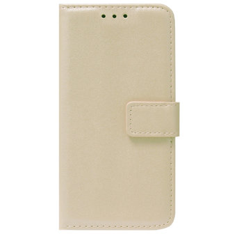ADEL Kunstleren Book Case Pasjes Portemonnee Hoesje voor Samsung Galaxy A72 - Goud