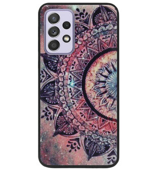 ADEL Siliconen Back Cover Softcase Hoesje voor Samsung Galaxy A72 - Mandala Bloemen Rood