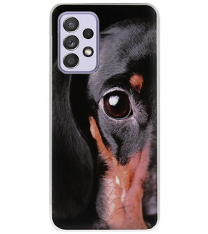 ADEL Siliconen Back Cover Softcase Hoesje voor Samsung Galaxy A72 - Teckel Hond