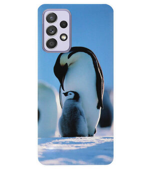 ADEL Siliconen Back Cover Softcase Hoesje voor Samsung Galaxy A72 - Pinguin Blauw
