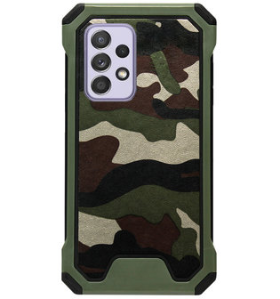 ADEL Kunststof Bumper Case Hoesje voor Samsung Galaxy A72 - Camouflage Groen