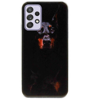 ADEL Siliconen Back Cover Softcase Hoesje voor Samsung Galaxy A72 - Dobermann Pinscher Hond