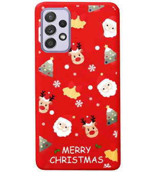 ADEL Siliconen Back Cover Softcase Hoesje voor Samsung Galaxy A72 - Kerstmis Rood