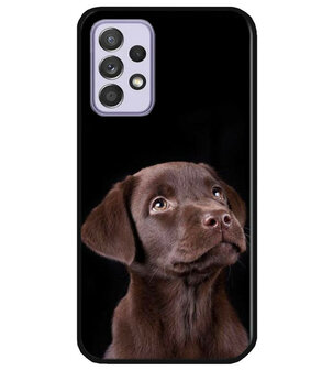 ADEL Siliconen Back Cover Softcase Hoesje voor Samsung Galaxy A72 - Labrador Retriever Hond Bruin