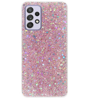 ADEL Premium Siliconen Back Cover Softcase Hoesje voor Samsung Galaxy A72 - Bling Bling Roze