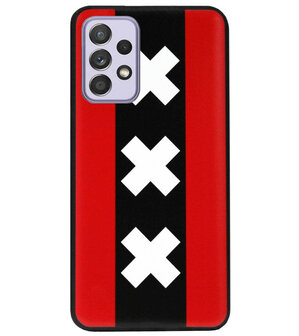 ADEL Siliconen Back Cover Softcase Hoesje voor Samsung Galaxy A72 - Amsterdam Andreaskruisen
