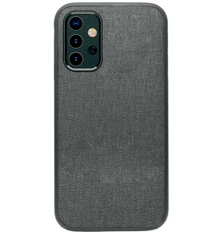 ADEL Siliconen Back Cover Softcase Hoesje voor Samsung Galaxy A32 - Stoffen Textiel Grijs