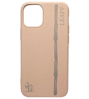 LEAFF Suikerriet Back Cover Softcase Hoesje voor iPhone 12 (Pro) - Duurzaam Volledig Composteerbaar Roze