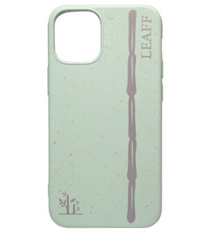 LEAFF Suikerriet Back Cover Softcase Hoesje voor iPhone 12 (Pro) - Duurzaam Volledig Composteerbaar Turquoise Groen