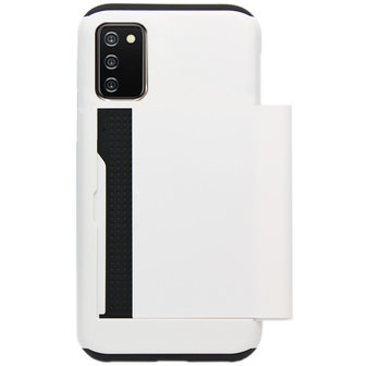 ADEL Kunststof Back Cover Hardcase Hoesje voor Samsung Galaxy A02s - Pasjeshouder Wit