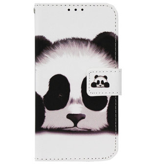 ADEL Kunstleren Book Case Pasjes Portemonnee Hoesje voor Samsung Galaxy A02s - Panda
