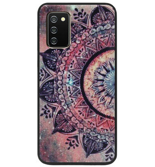ADEL Siliconen Back Cover Softcase Hoesje voor Samsung Galaxy A02s - Mandala Bloemen Rood