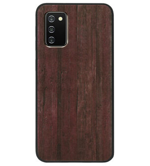 ADEL Siliconen Back Cover Softcase Hoesje voor Samsung Galaxy A02s - Hout Design Bruin