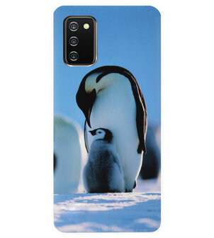 ADEL Siliconen Back Cover Softcase Hoesje voor Samsung Galaxy A02s - Pinguin Blauw