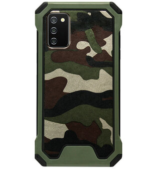 ADEL Kunststof Bumper Case Hoesje voor Samsung Galaxy A02s - Camouflage Groen
