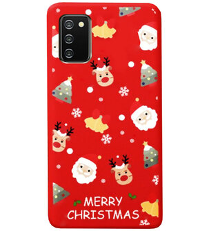 ADEL Siliconen Back Cover Softcase Hoesje voor Samsung Galaxy A02s - Kerstmis Rood
